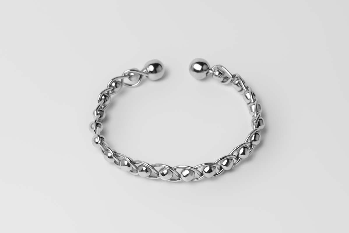 Signature Silver Ball Bangle