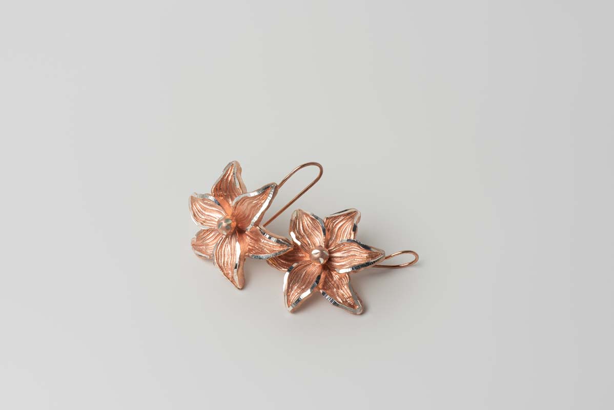 Italian Flower Earrings (Rose Gold)