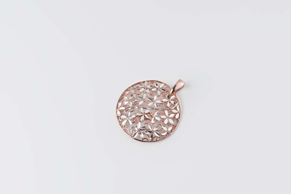 Italian Dainty Flowers Pendant (Rose Gold)