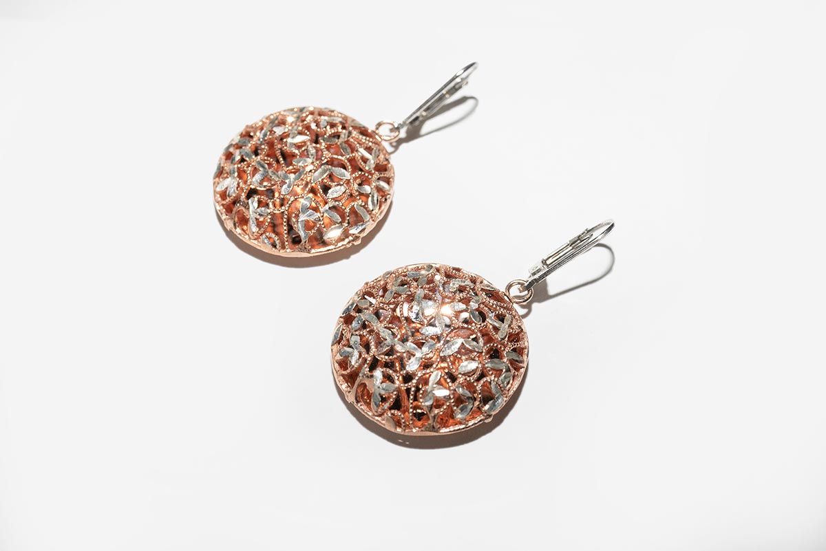 Italian Dainty Flowers Earrings (Rose Gold)