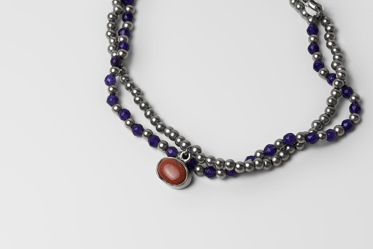 Signature Amethyst Double Anklet - Sunstar stone