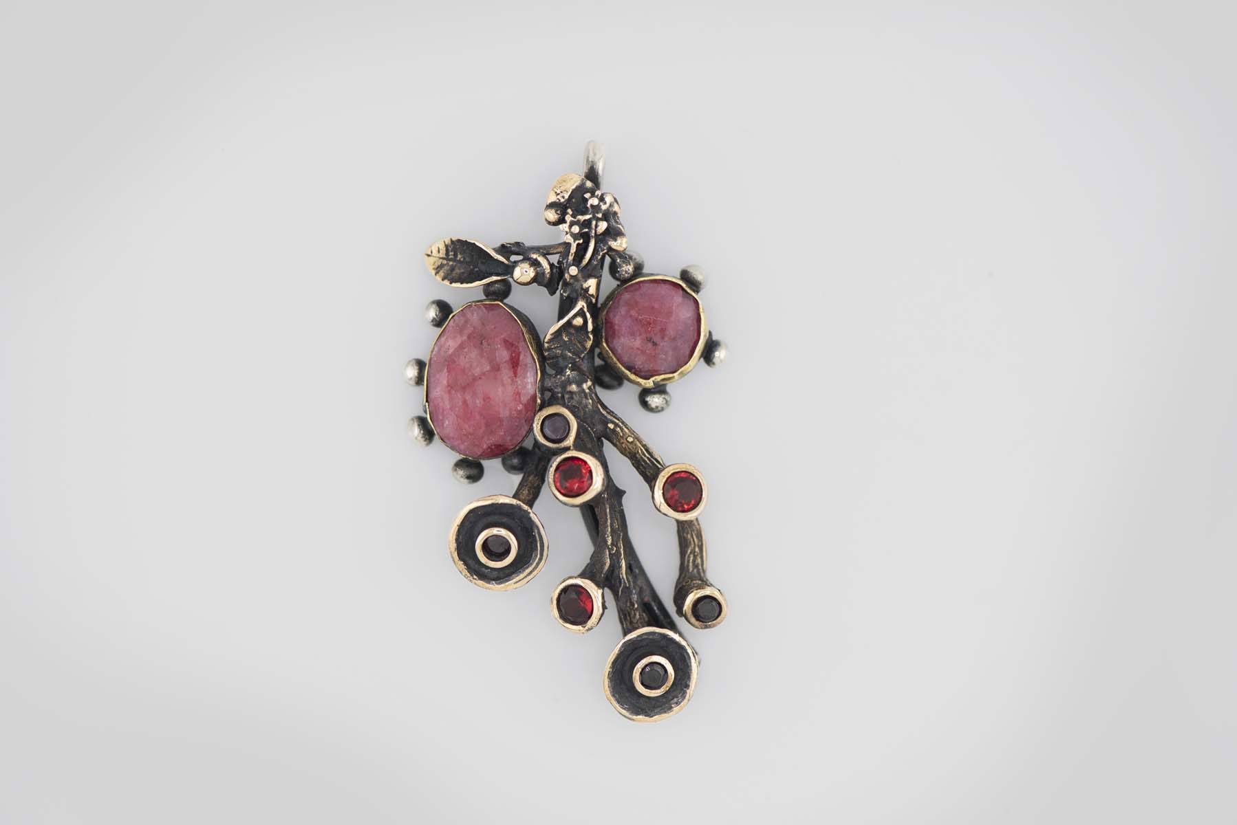 Turkish Ottoman Pink Stones Pendant