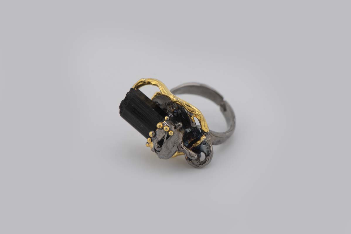 Turkish Ottoman Black Stone Ring