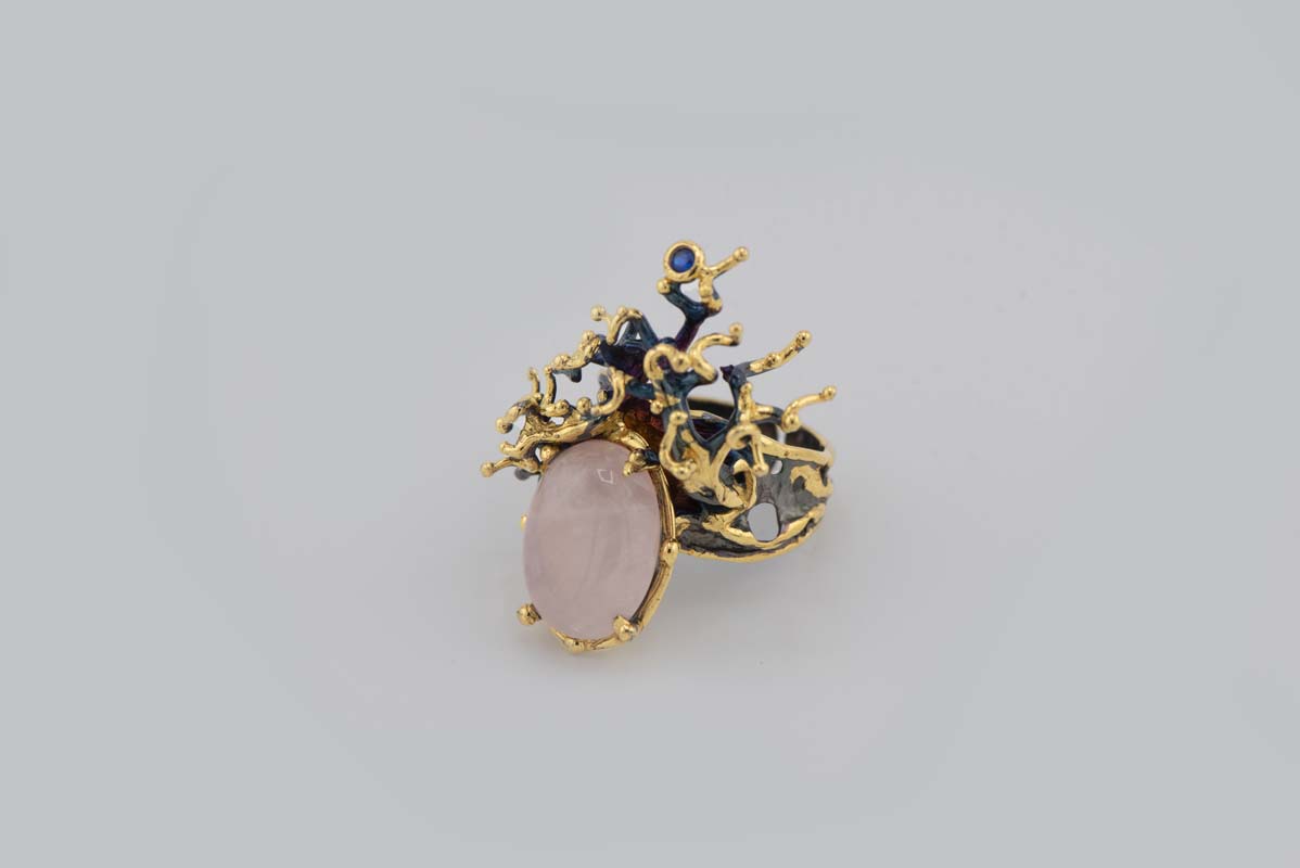 Turkish Ottoman Pink Stone Ring