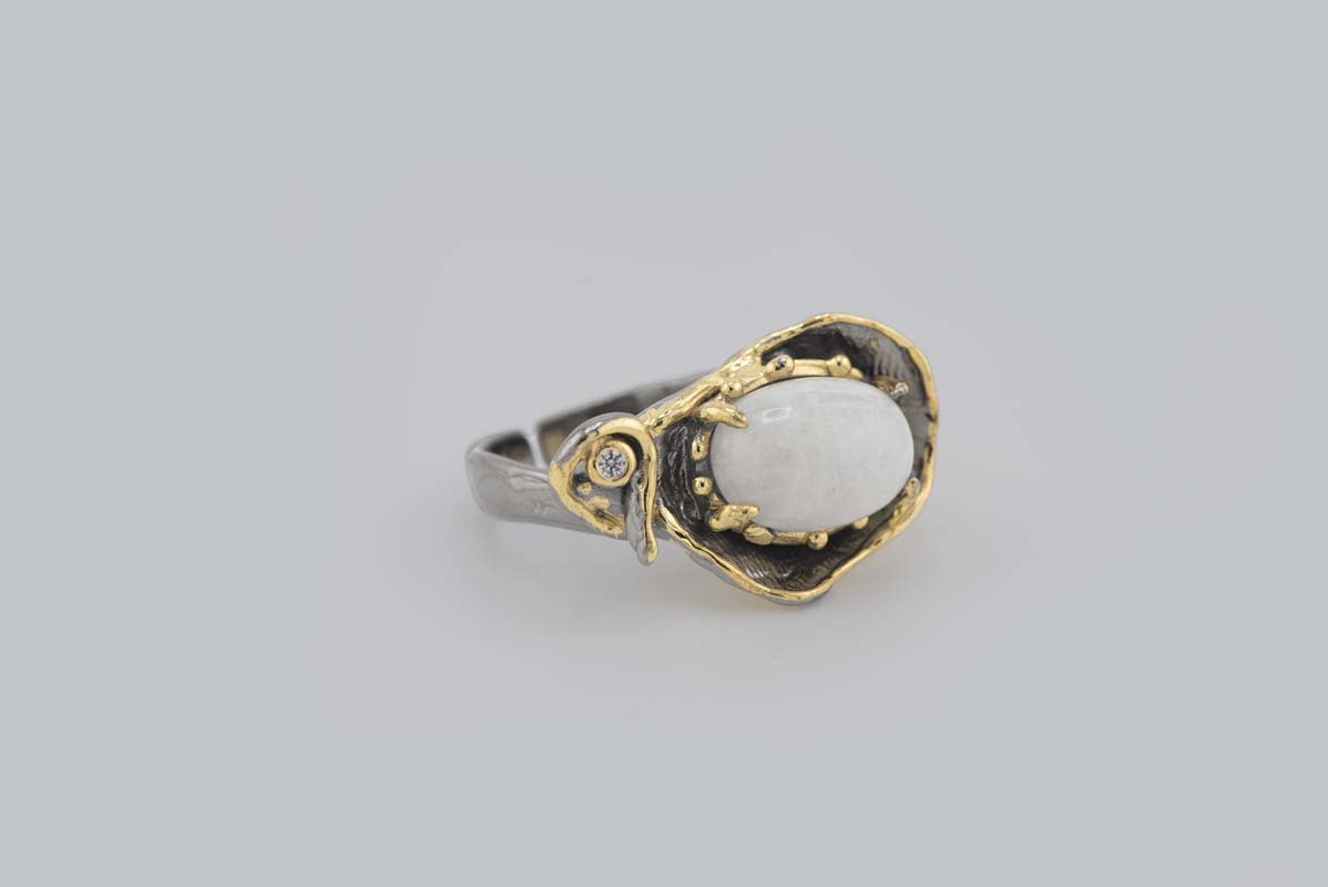 Turkish Ottoman White Stone Ring