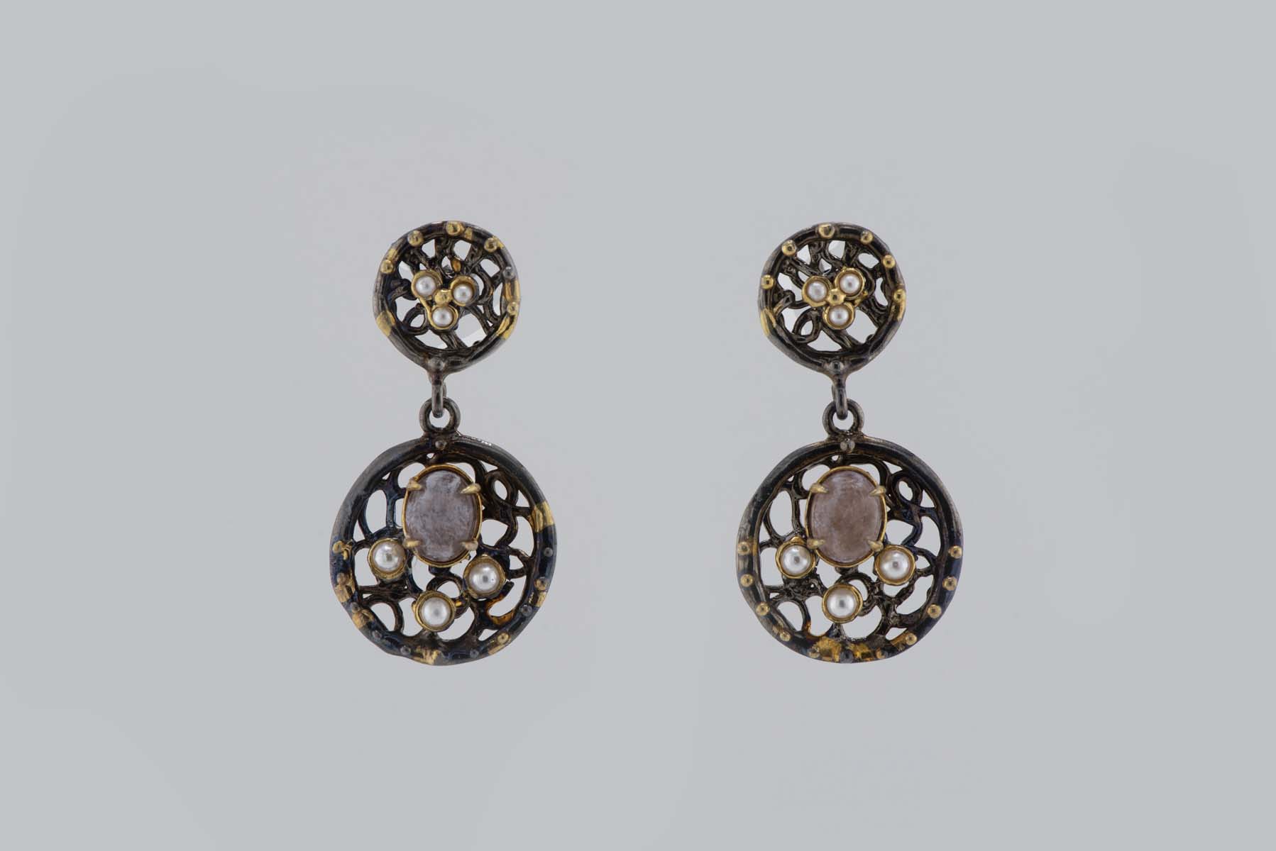 Turkish Ottoman Pink Stone Earrings